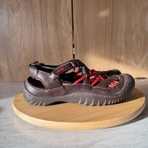 Jeep J-41 Sandals Womens 8.5 Leather Hiking Waterproof Sport Size 8.5M Brown